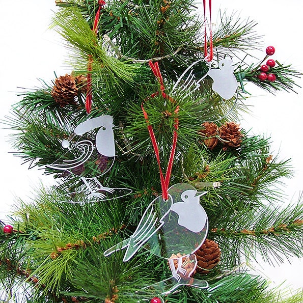 Robin Christmas Tree Decorations Set of Robins Robin Decor Etsy