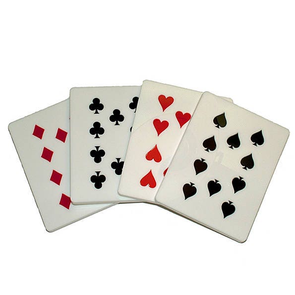 Acrylic Playing card coaster set Laser cut hand finished. A great