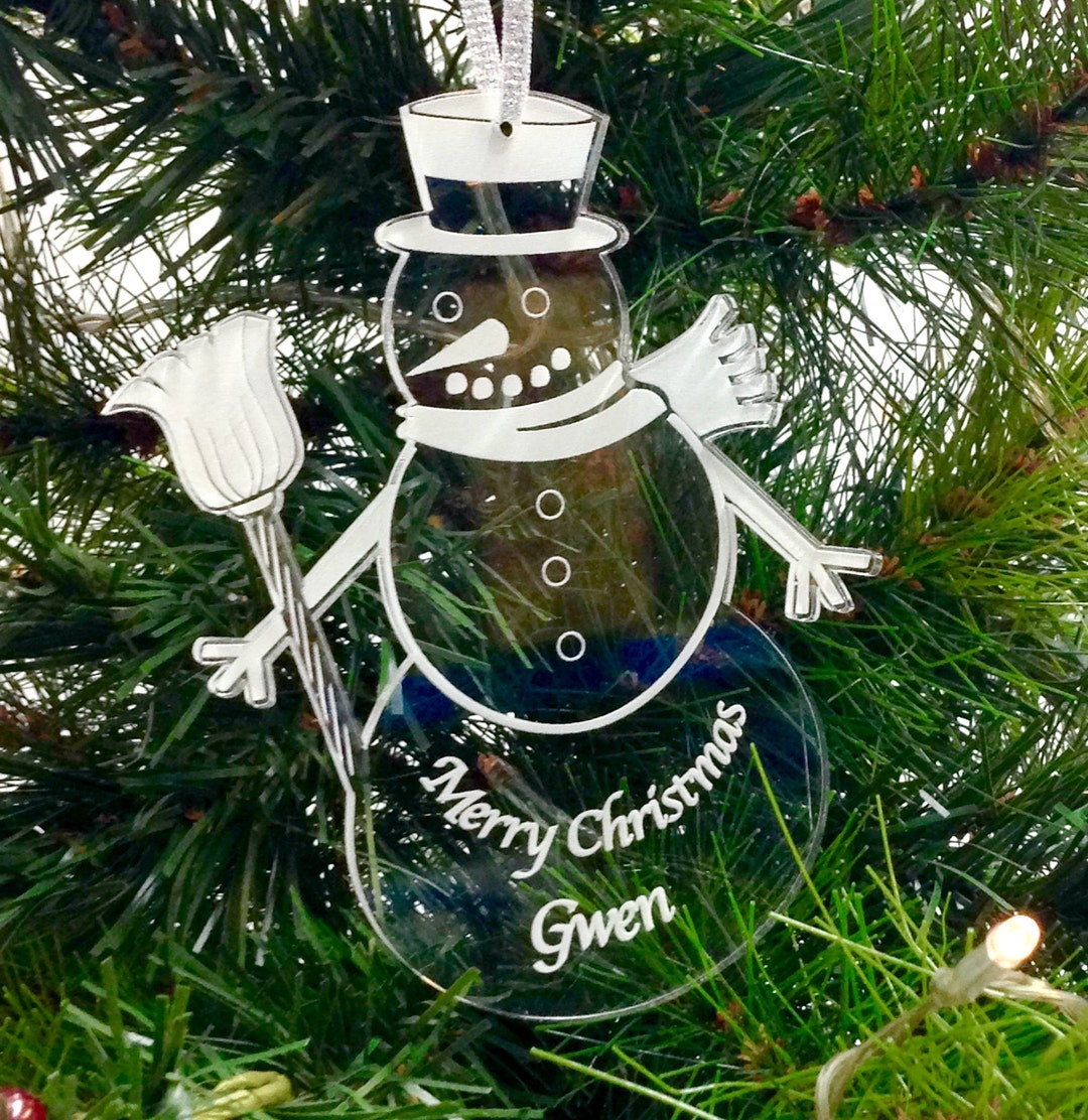Personalised Snowman Christmas Tree Decorations Frosty Etsy UK