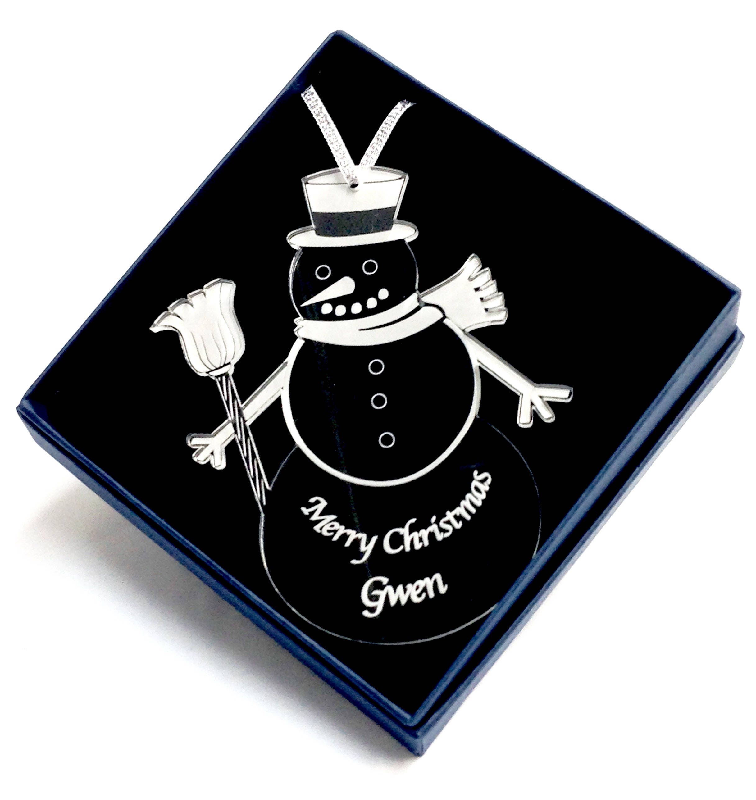 Personalised Snowman Christmas Tree Decorations Frosty Etsy UK