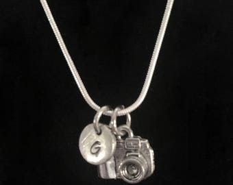 Camera Sterling Silver Necklace, Digital Camera Sterling Silver Necklace, Photographers Sterling Silver Necklace qb156