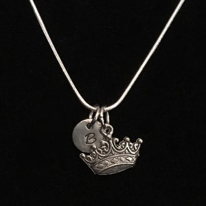 Crown Sterling Silver Necklace, Queen Sterling Silver Necklace, Royalty Necklace qb127