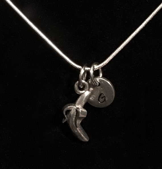 SSUR バナナ necklace/silver Banana Sterling Silver Necklace, Fruit Silver Necklace, Monkey