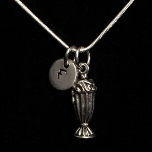 Milkshake Sterling Silver Necklace, Ice Cream Sterling Silver Necklace, Sweet Tooth Sterling Necklace, Food Sterling Necklace qb71