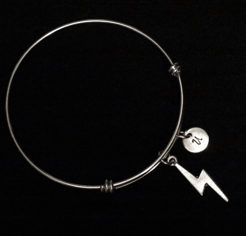 Lightning Bolt Charm Bracelet Harry Potter Bangle Bracelet Etsy
