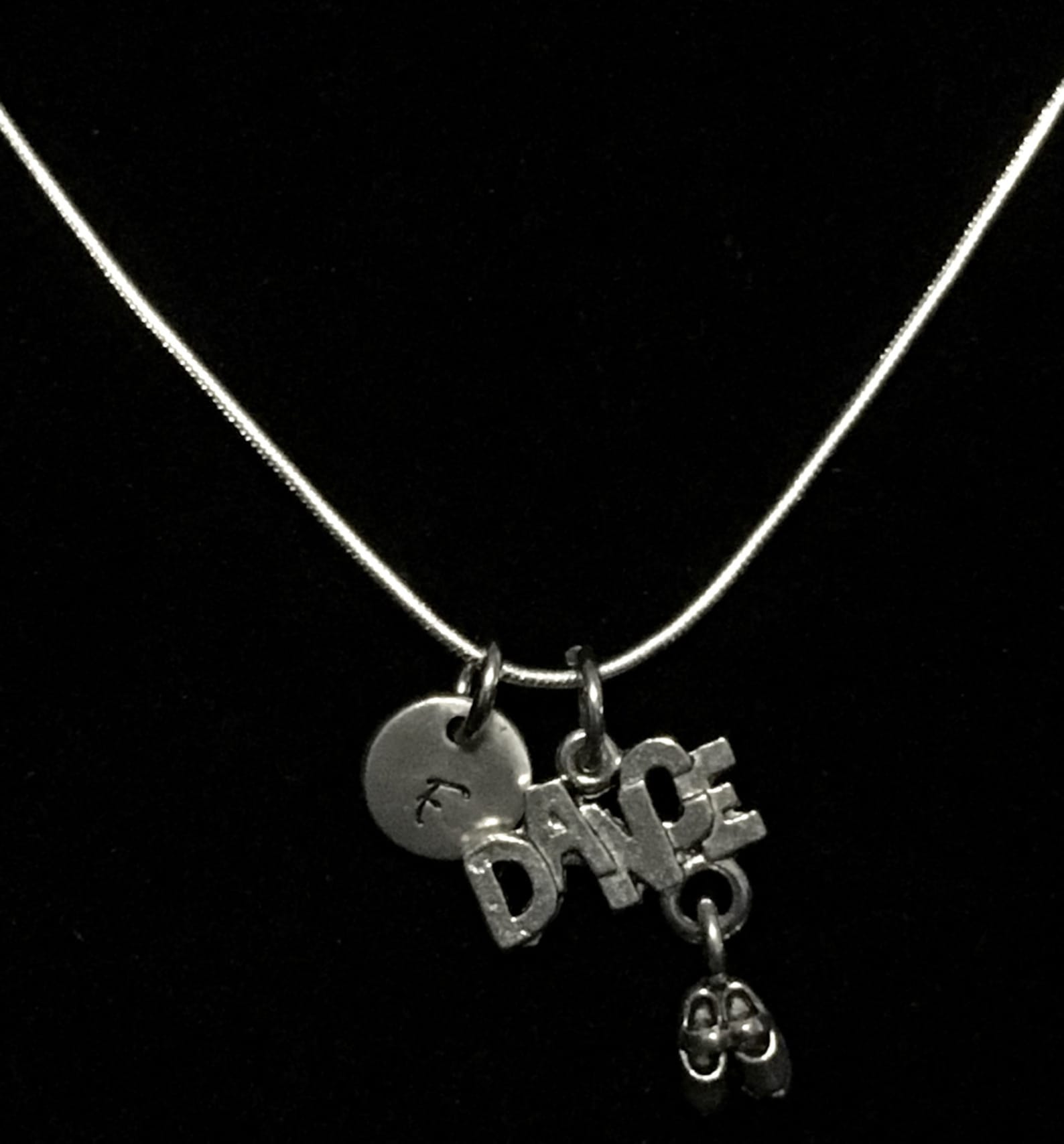 dance sterling silver necklace, ballet shoe sterling silver necklace, tap shoe sterling necklace, sterling silver necklace qb102