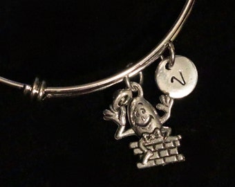 Humpty Dumpty Stainless Steel Bracelet, Storybook Bracelet, Children's Story Adjustable Bracelet, Personalized, Initial Bracelet, qb108