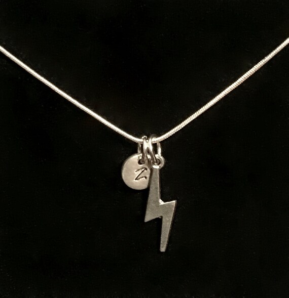 Lightning Bolt Sterling Silver Necklace Harry Potter Themed Image 0