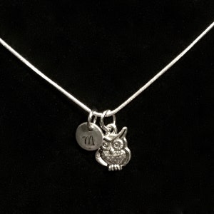 Owl Silver Necklace, Chi Omega Silver Necklace, Kappa Kappa Gamma Sterling Necklace, Night Owl Sterling Necklace qb33