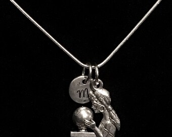 Fortune Teller Sterling Silver Necklace, Psychic Sterling Silver Necklace, Medium Sterling Necklace, Crystal Ball Sterling Necklace qb66