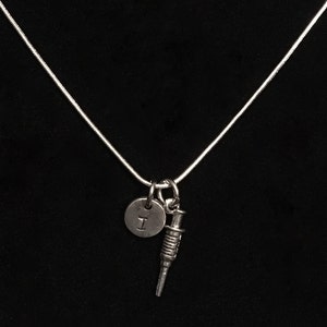 Collana in argento Sterling, infermiera argento collana, collana dell&#39;argento sterlina di iniezione, qb136 medica collana in argento a siringa