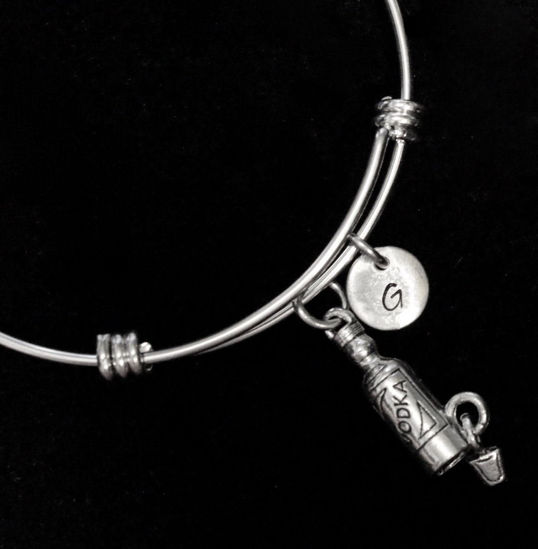 Vodka Bottle Bracelet, Liquor Bracelet, Shot Glass Bangle Bracelet