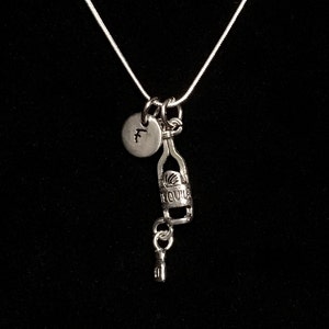 Tequila Sterling Silver Necklace, Margarita Sterling Silver Necklace, Cocktail Sterling Silver Necklace qb141