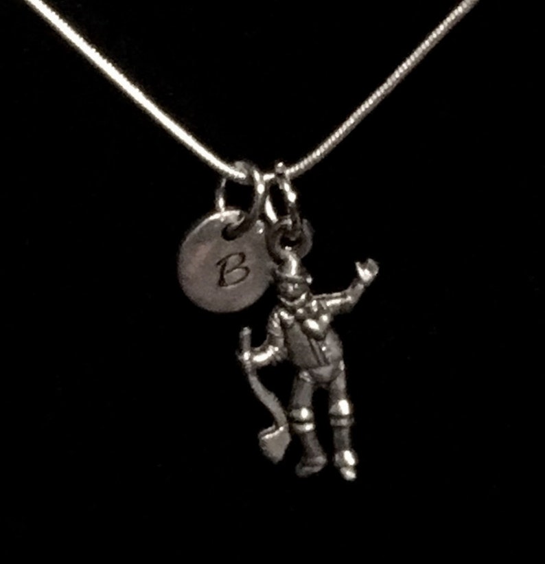 Tin Man Sterling Silver Necklace, Wizard of OZ Necklace, Sterling Silver Necklace, Initial Necklace, Personalized qb17 image 1