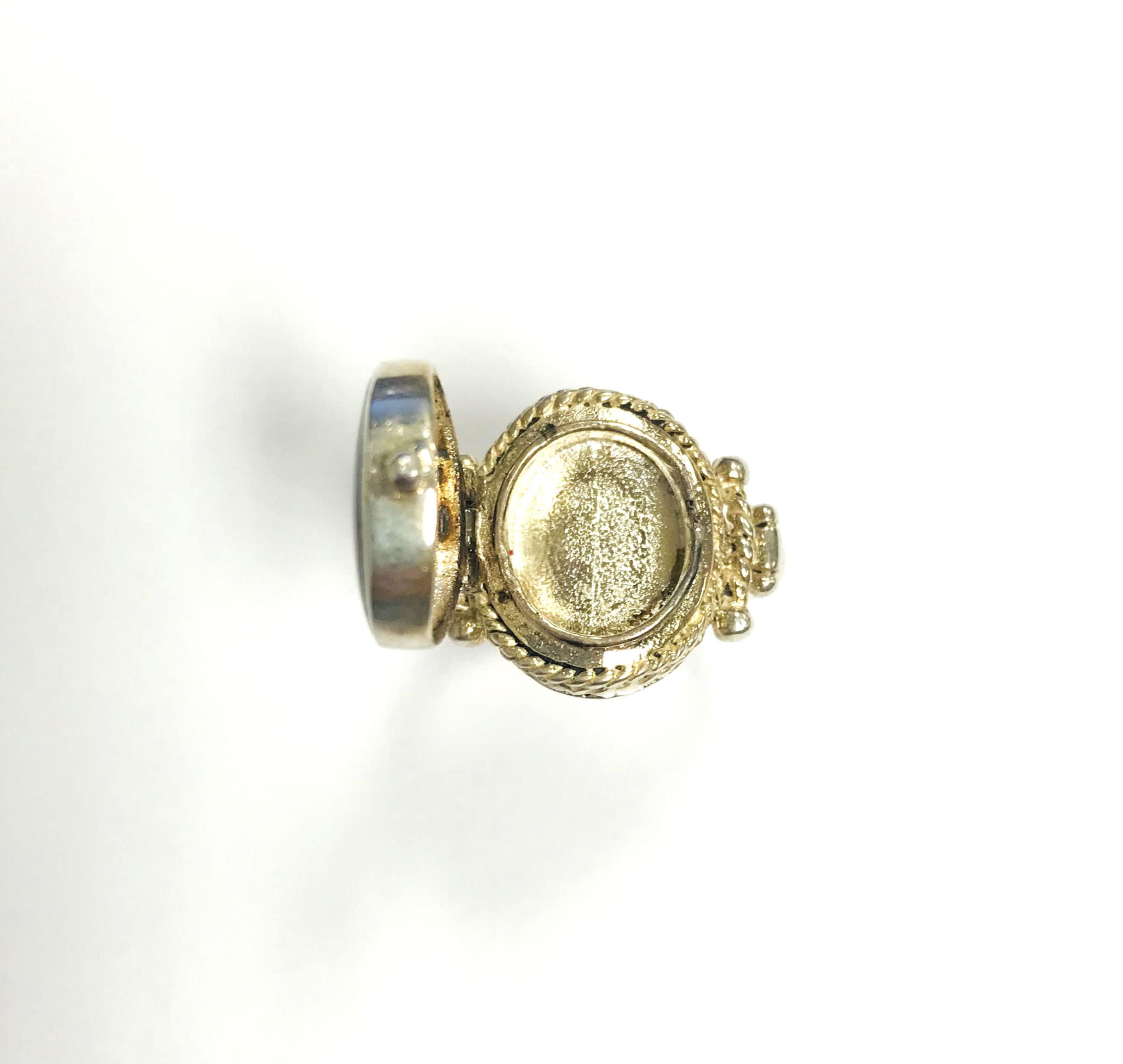 Vintage snuff ring Sterling Silver & Onyx Etsy