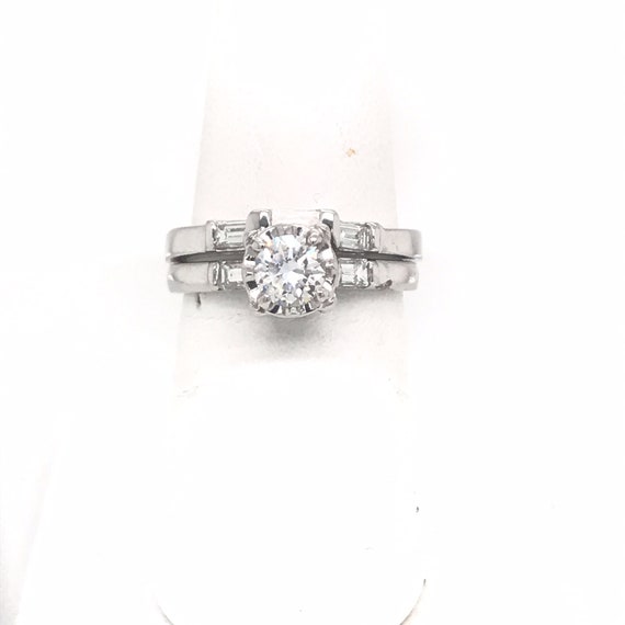 Vintage Diamond wedding Set- Platinum