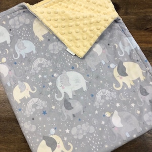 Elephant Minky Blanket Cuddle Blanket  Shannon Fabrics Baby Blanket