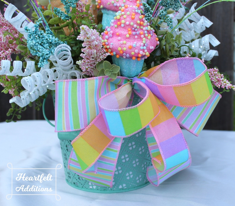 Tabletop Decor Everyday Art Summer Floral Summer Centerpiece Cupcake Centerpiece Cupcake Party Whimsical Centerpiece