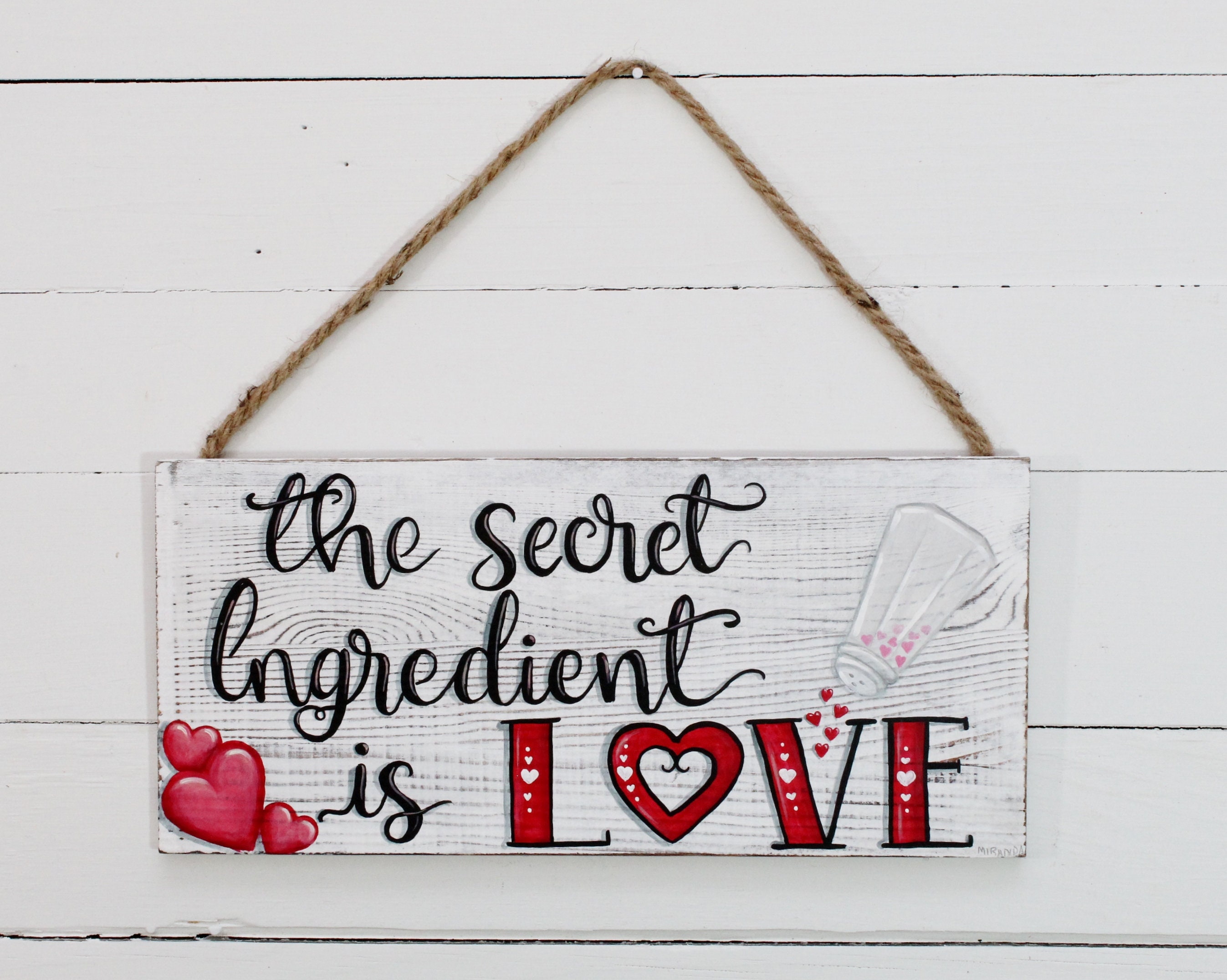 Kitchen wood sign with quote The Secret Ingredient Is Love Etsy