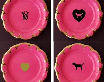 pink plates etsy