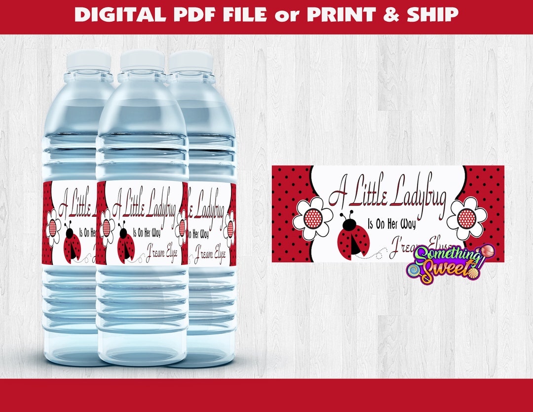 Ladybug Water Bottle Labels Ladybug Birthday Party Lady Bug Etsy