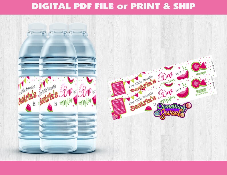 Watermelon Party Watermelon Bottle Labels One In A Melon Bottle Labels