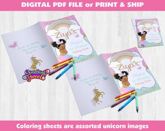 Unicorn Coloring Book, Unicorn Birthday Party, Girl Unicorn