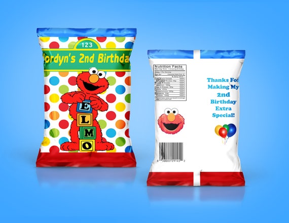 Elmo Chip Bag Elmo Treat Bag Elmo Party Chips Elmo Favor | Etsy