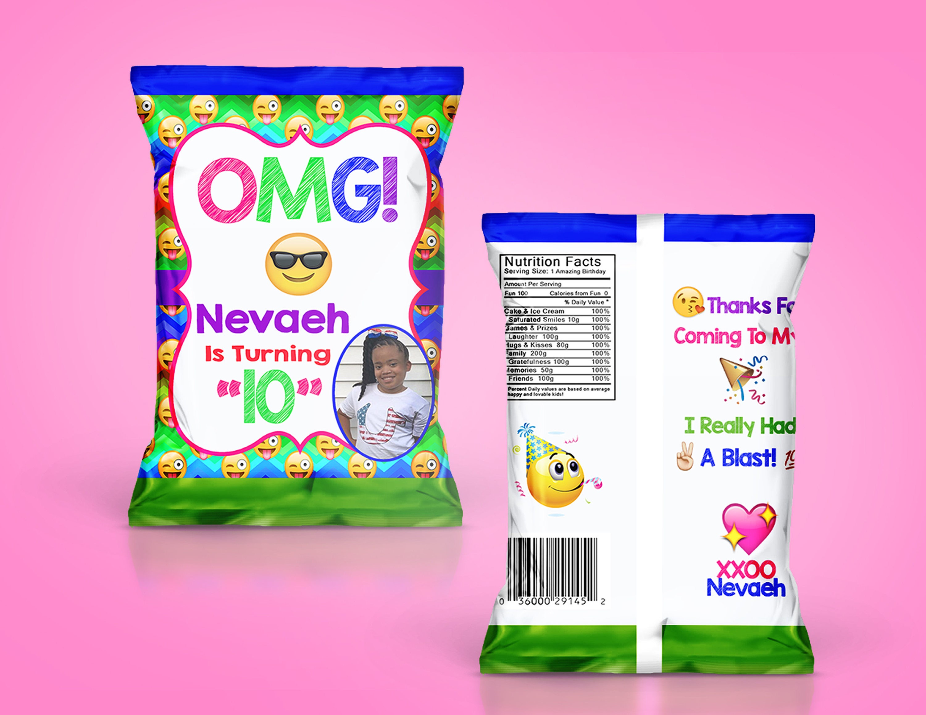 Emoji Chip Bag Emoji Treat Bag Emoji Birthday Emoji Custom Etsy