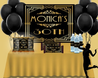 Roaring 20's Banner, Black and Gold Banner
