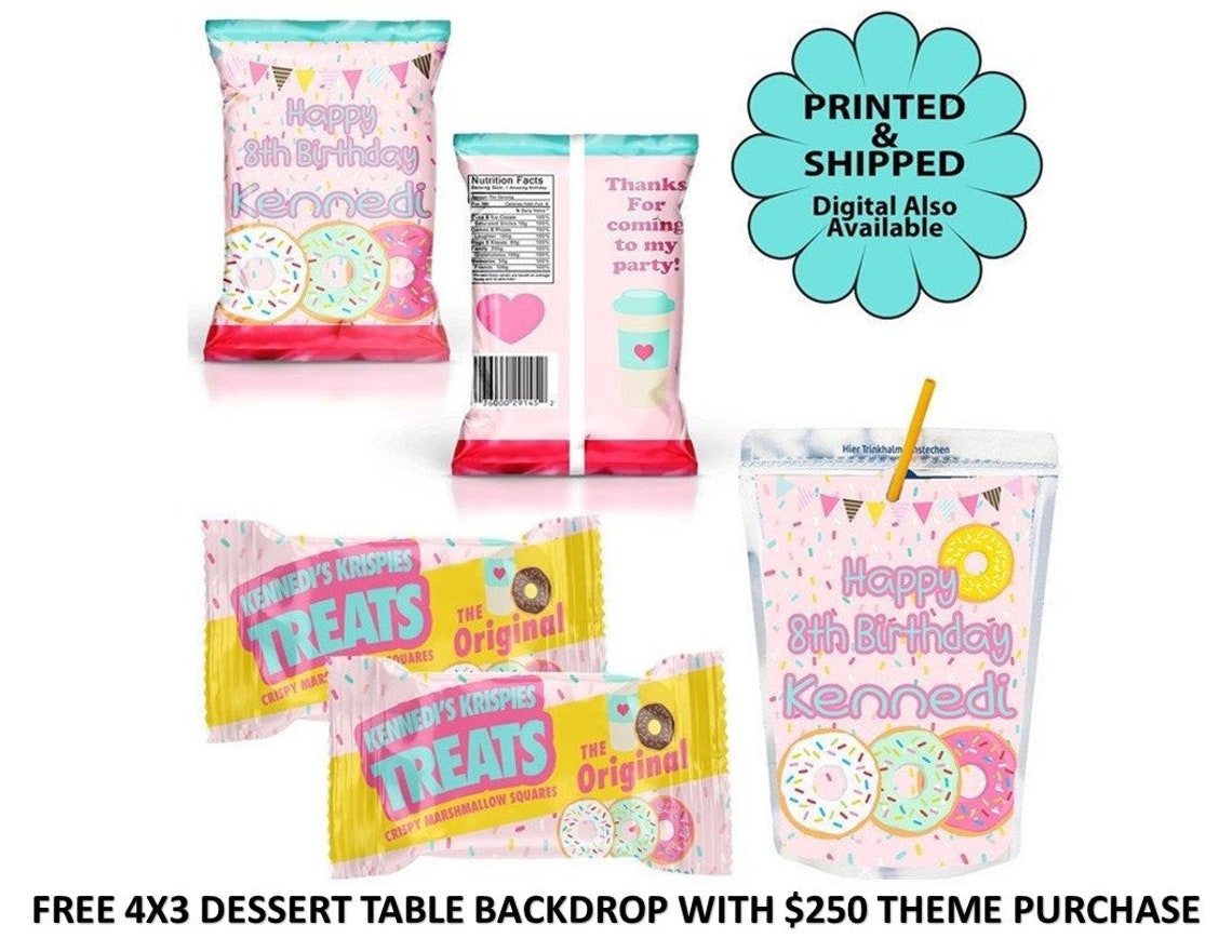 Donut Birthday Party FREE BACKDROP With 250 Purchase Donut - Etsy