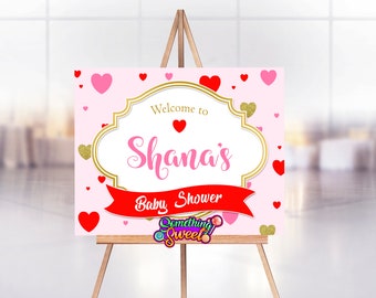 A Little Sweetheart Welcome Sign, Baby Shower Welcome Sign, Valentine Welcome Sign