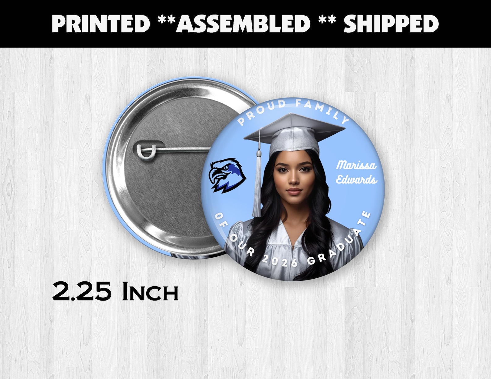 Custom Graduation Photo Button – Personalized 2.25 Inch Pinback - Etsy