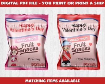 Valentine Fruit Snack Favors, Valentine Party Favors, Valentine Treats