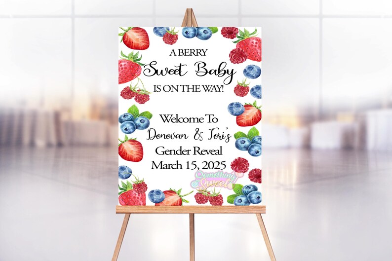 A Berry Sweet Party Sign - Printable File - Etsy