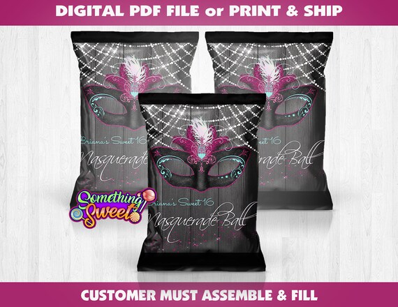Masquerade Chip Bag Masquerade Theme Party Sweet 16 Mis Quince