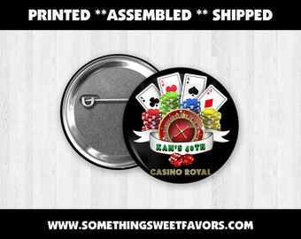 Casino Casino Night Button Pins, Custom Pins, Casino Theme Pins, Birthday Party Pins, Casino Birthday