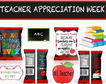 Printable teacher appreciation Chip bag topper