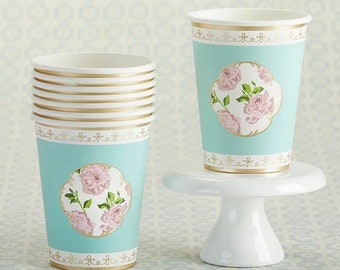 Blue Tea Party Cups Set of 16