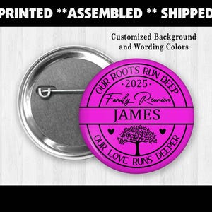 Custom Family Reunion Button Pins – Personalized Name Tags & Keepsakes