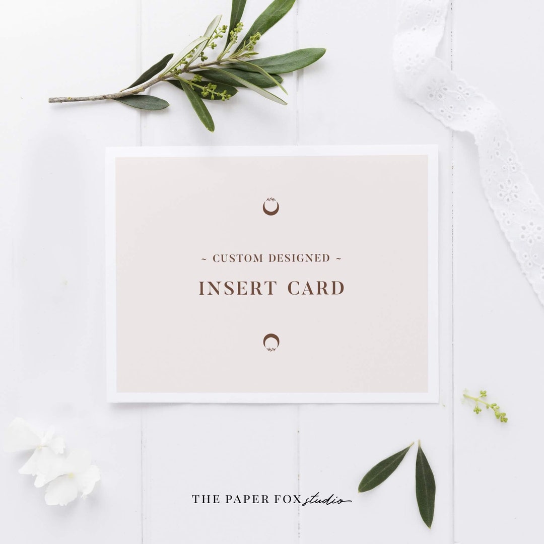 Custom Insert Card Design Matching Invitation Suite Insert Etsy