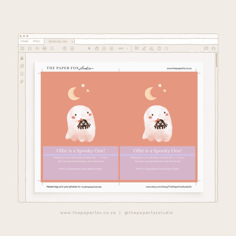 Printable Halloween Party Invitation 5x7 Editable PDF - Etsy