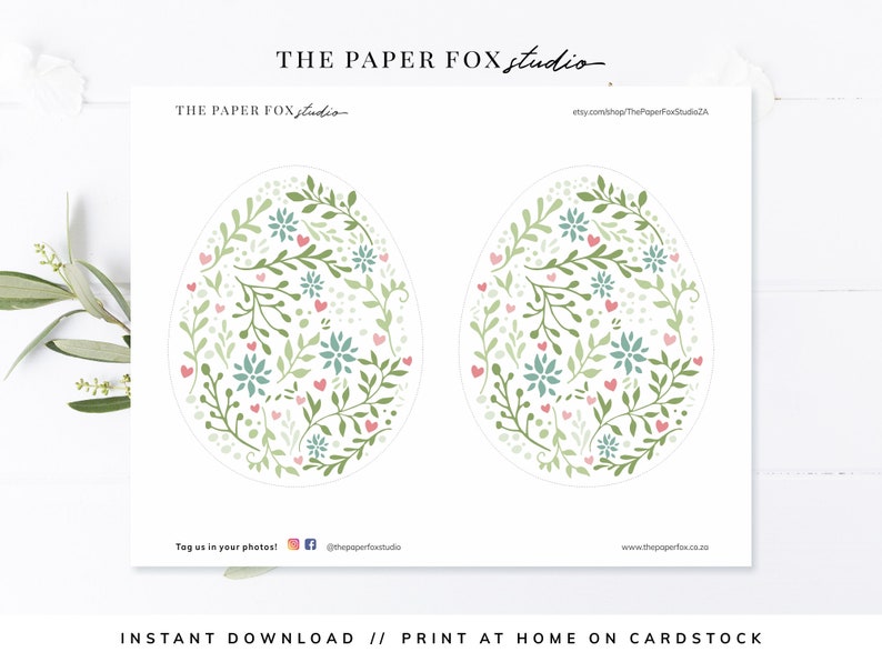 Printable Floral Easter Egg Garland Editable Modern Easter - Etsy