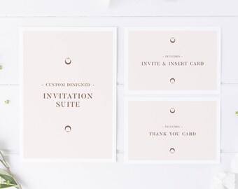 Custom Invitation Suite Design: includes Invitation, Matching Insert Card & Thank You Note Designs, Custom Printable PDF Party Stationery