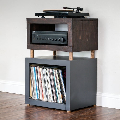 Modern Record Player Stand Vinyl Storage Etsy