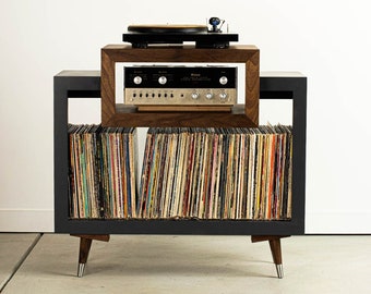 Fillmore 36" - Mid Century Modern Record Player Stand & Vinyl Storage Cabinet