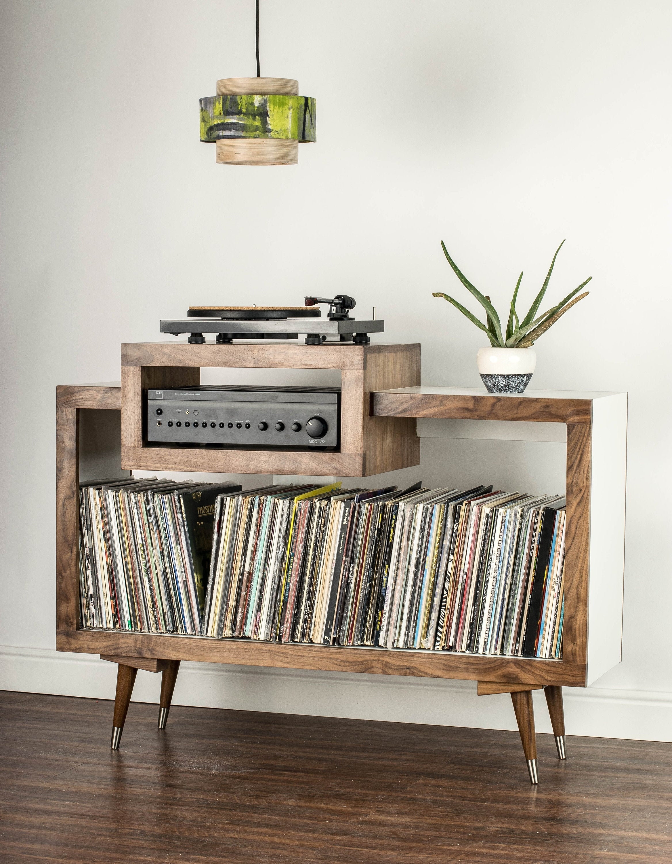 Record Player Stand Turntable Holder With Record Storage - Temu