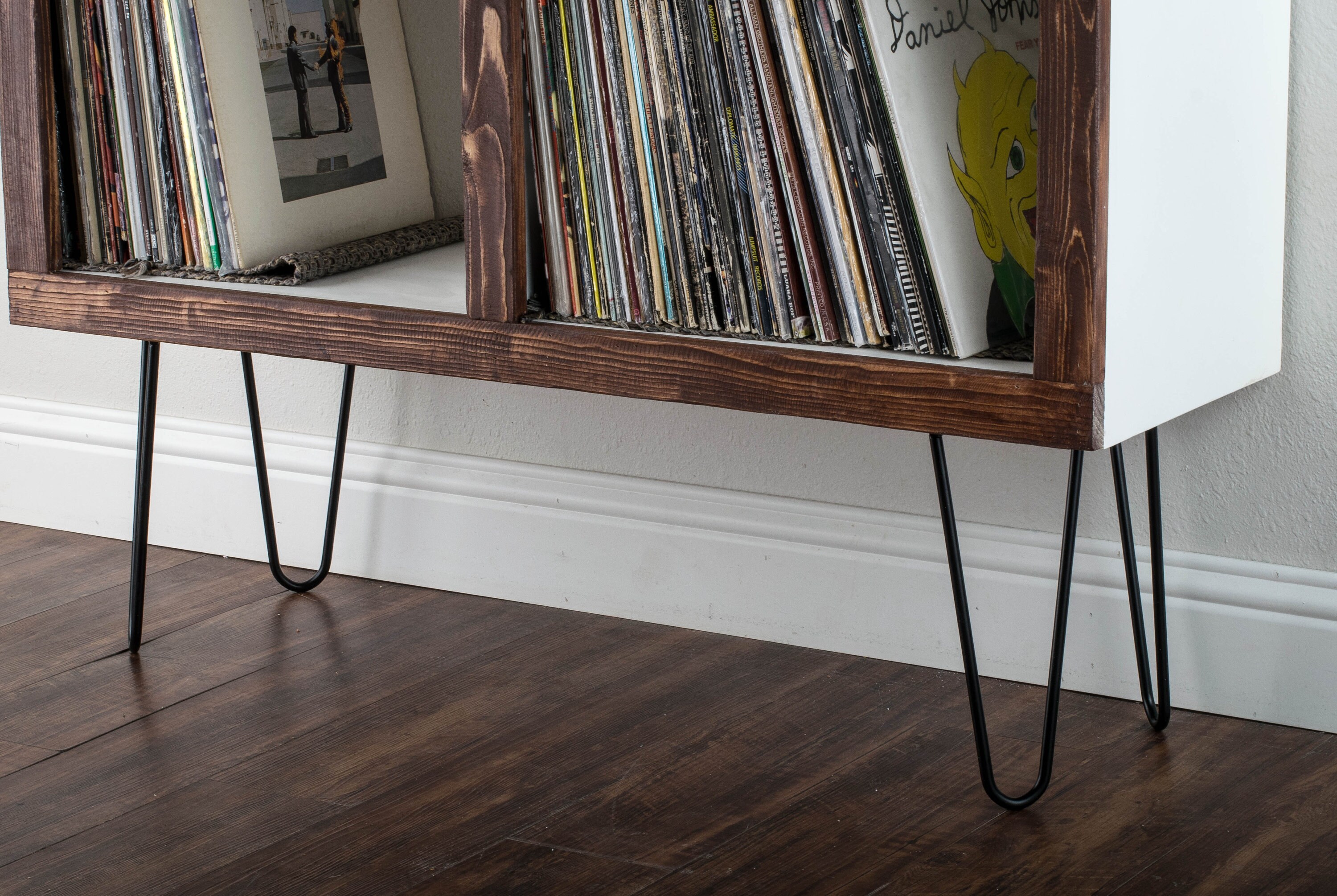 Midcentury Modern Rustic Media Console & Vinyl Storage Etsy