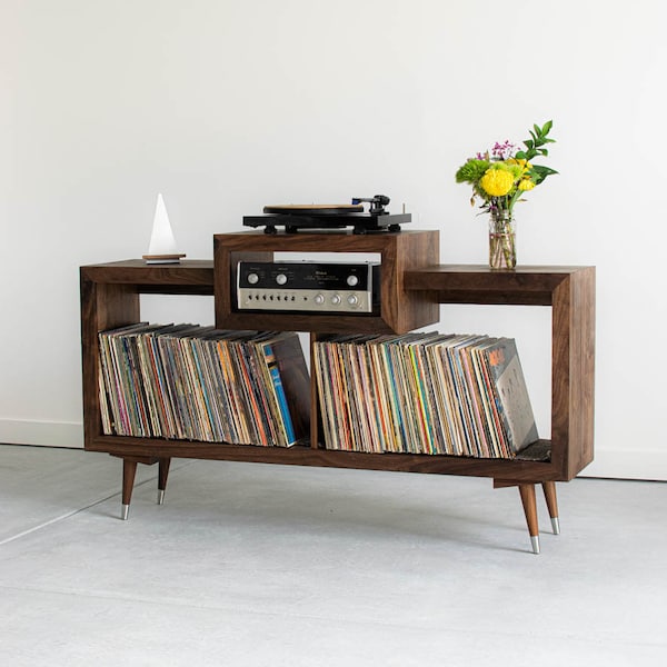 Fillmore 60" - Mid Century Modern Record Player Stand & Vinyl Storage Cabinet