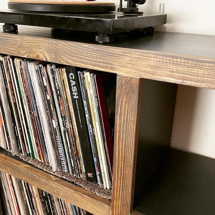 Midcentury Modern Rustic Media Console & Vinyl Storage Etsy
